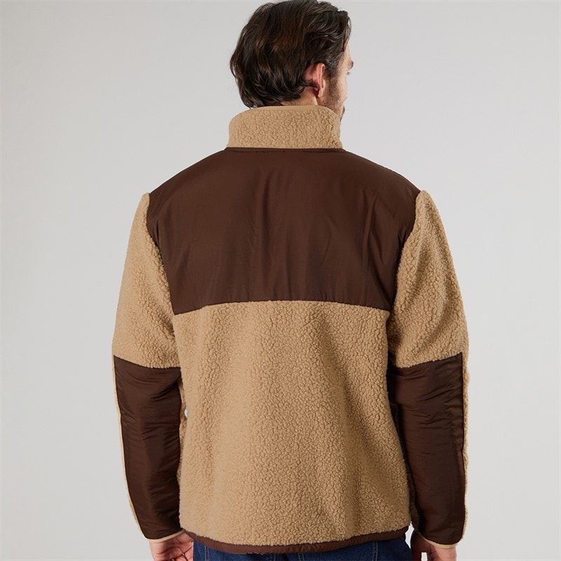 Mens Panel Zip Fleece Sand - Image 2