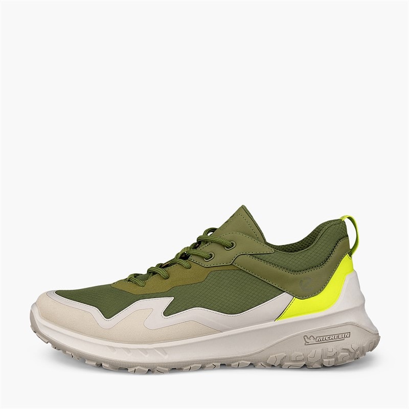 ECCO Mens ULT TRN Outdoor Trainers Gravel/Acorn/Lime Punch