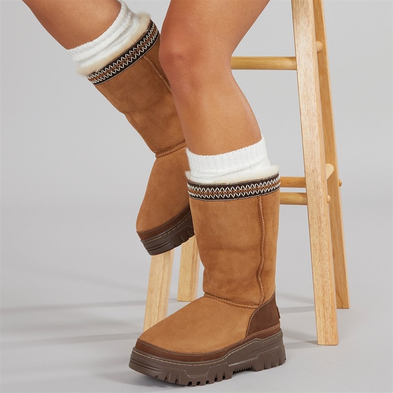 Womens Classic Tall Trailgazer Boots Chestnut - Image 5