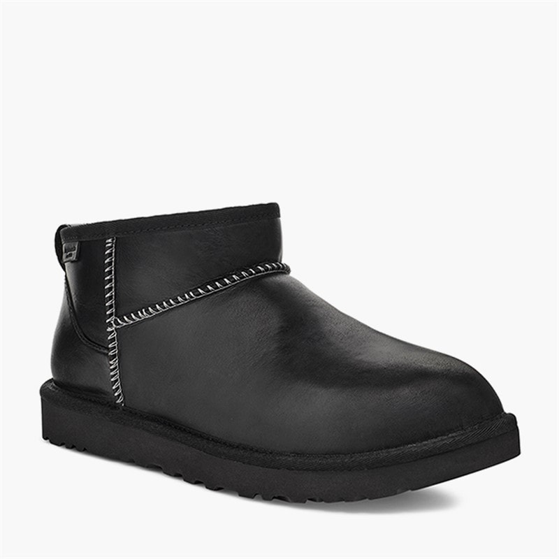 Mens Classic Ultra Mini Leather Regenerate Boots Black - Image 2