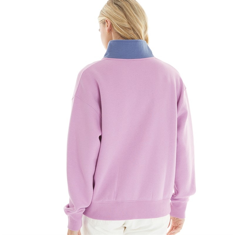 Womens Rise Zip Neck Sweatshirt Pale Pansy - Image 2