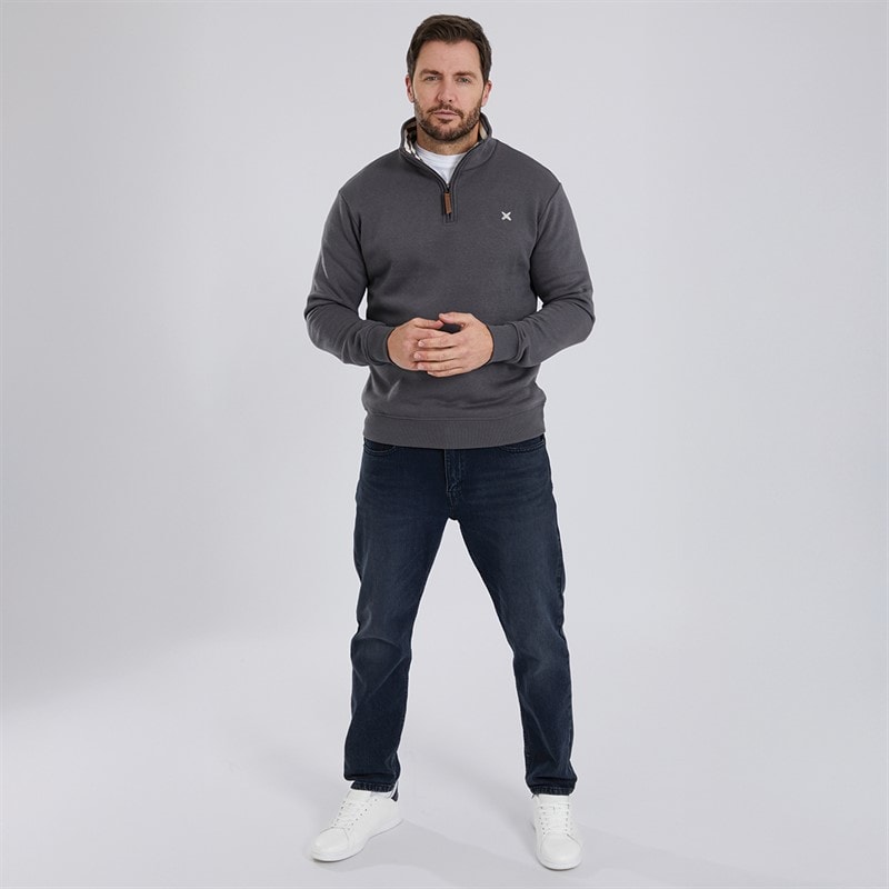 Mens Sargasso Funnel Neck Sweat Charcoal - Image 4