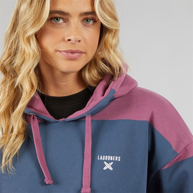 Womens Sky Hoodie Rosebud/Stone Blue - Image 3