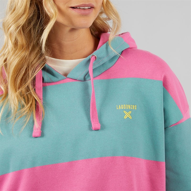 Womens Sky Hoodie Pink/Teal - Image 3
