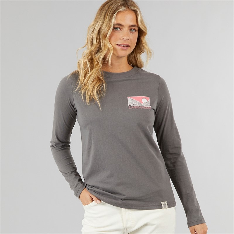 Womens Cullen Long Sleeve T-Shirt Charcoal - Image 2