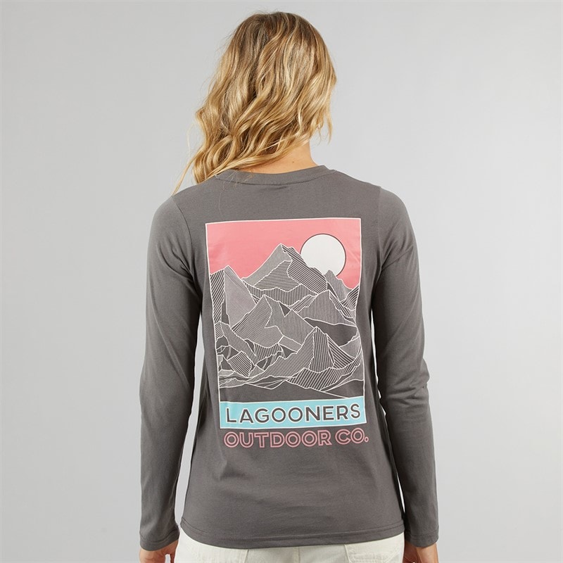 Womens Cullen Long Sleeve T-Shirt Charcoal - Image 3
