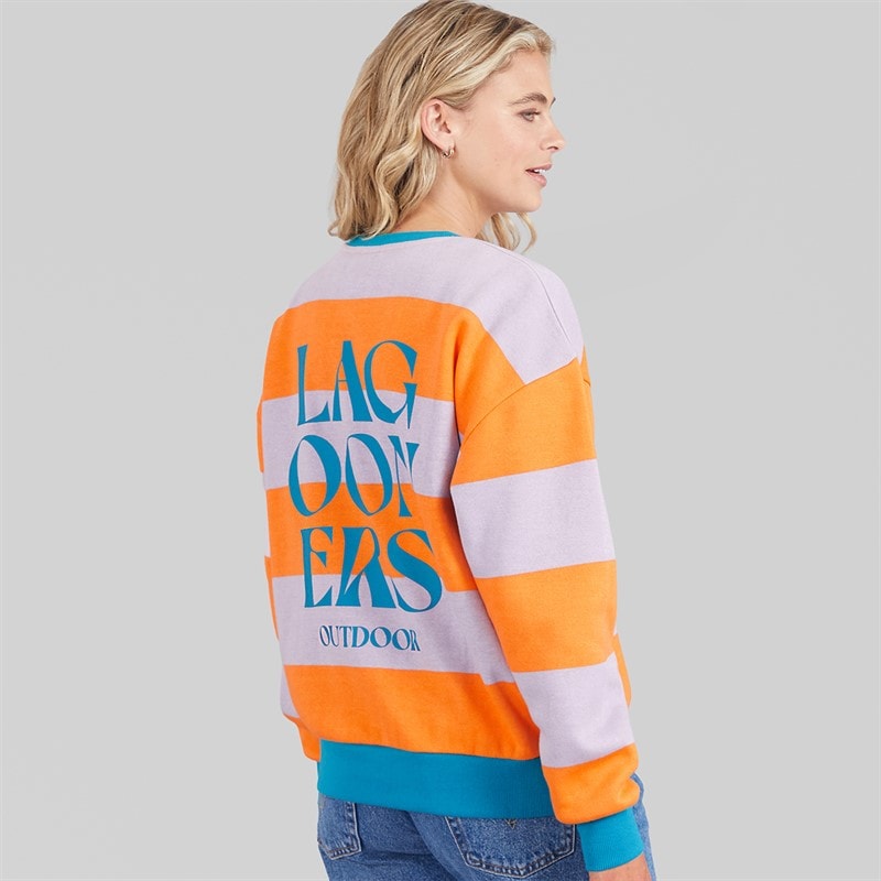 Lagooners Womens Cornflour Field Crew Neck Graphic Sweatshirt Lilac