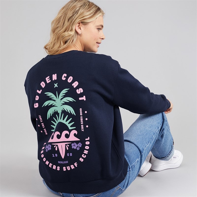 Lagooners Womens Kempley Fold Sweatshirt Navy