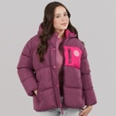 Girls Brekon Short Puffer Coat Burgundy