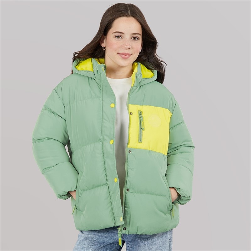 Lagooners Girls Brekon Short Puffer Coat Green Bay
