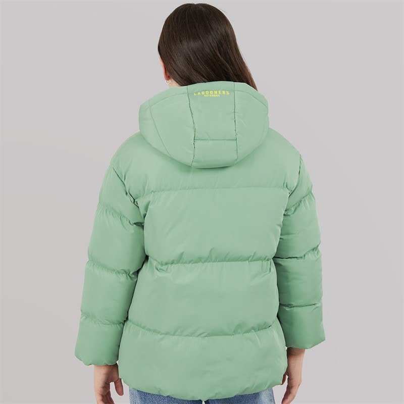 Girls Brekon Short Puffer Coat Green Bay - Image 2