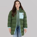 Girls Thmfield Long Puffer Coat Forest Green