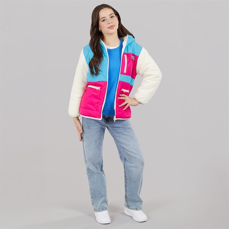 Girls Whimble Mid Length Coat Hot Pink - Image 4