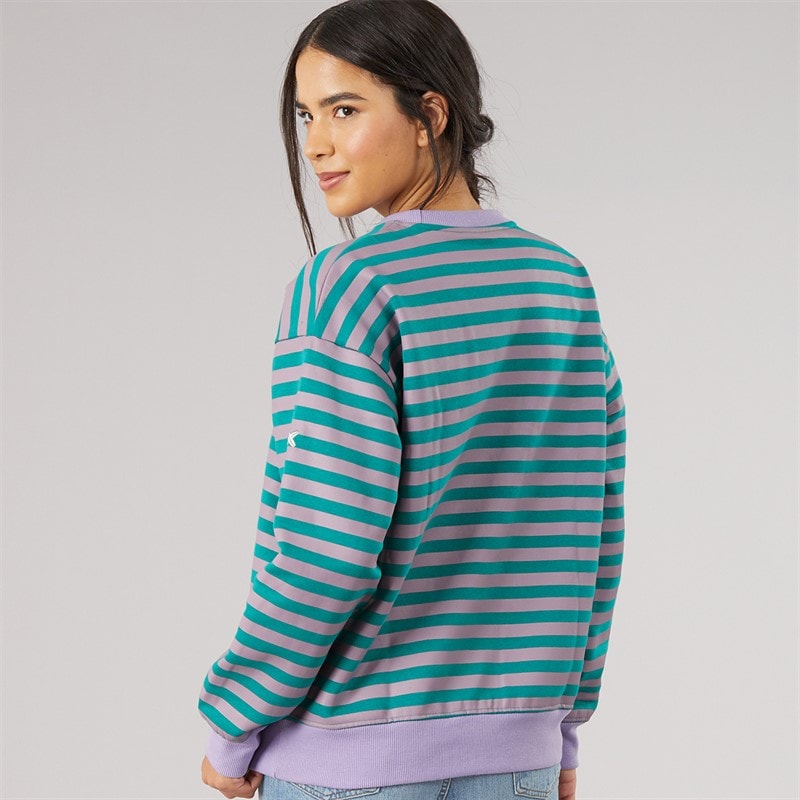 Womens Dewfall Stripe Sweatshirt Grape - Image 2