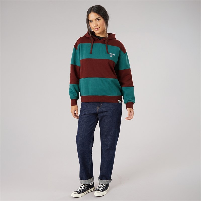 Womens Sky Hoodie Deep Sea/Burgundy - Image 4