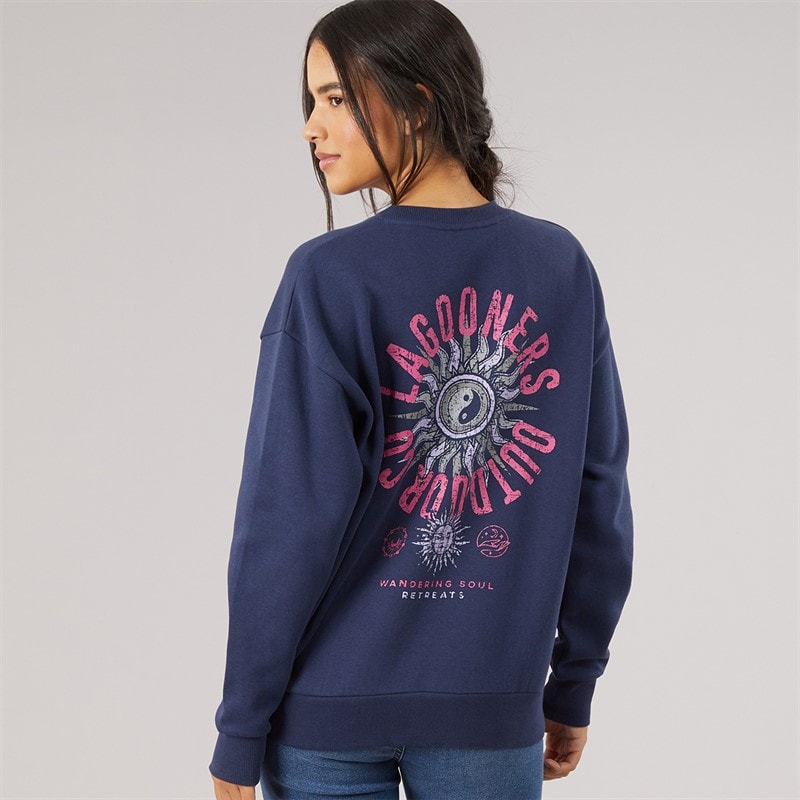 Womens Fogmere Graphic Sweatshirt Navy - Image 3