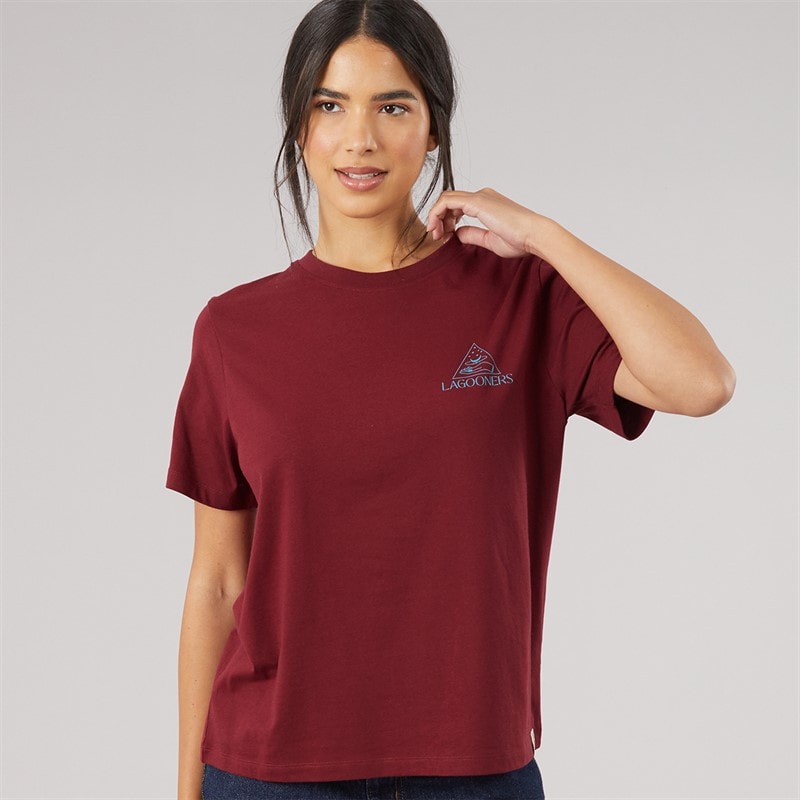 Womens Fawn T-Shirt Burgundy - Image 2
