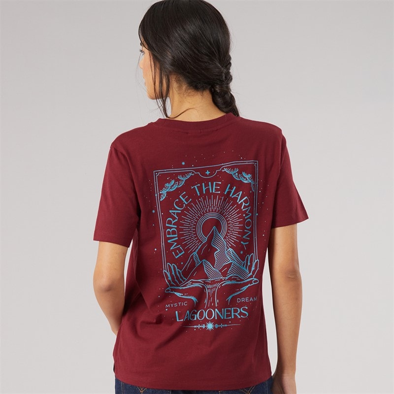 Womens Fawn T-Shirt Burgundy - Image 3