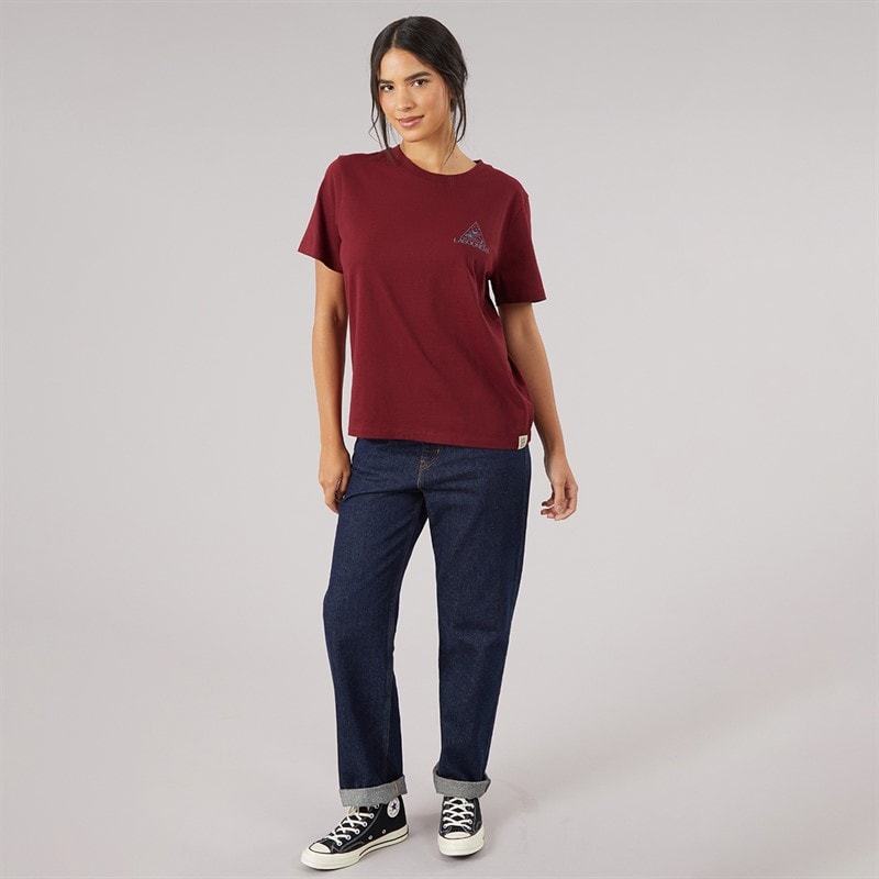Womens Fawn T-Shirt Burgundy - Image 4