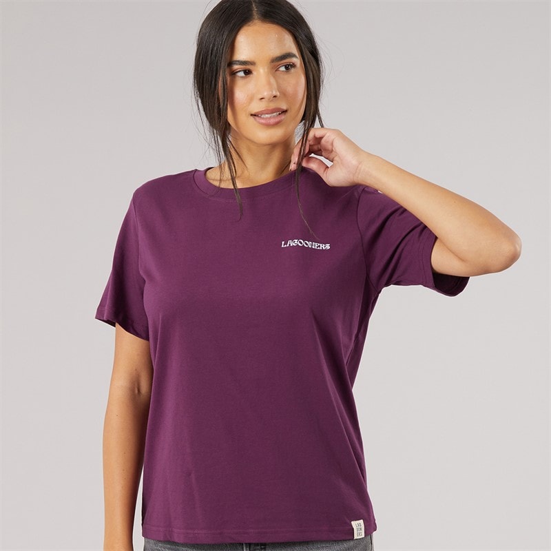 Womens Meadow T-Shirt Dark Purple - Image 2