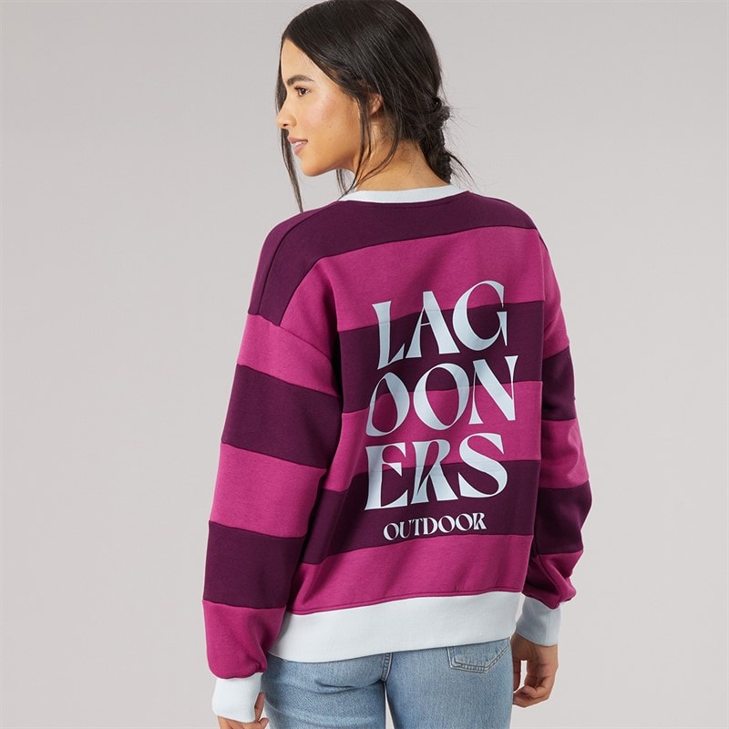 Womens Cornflour Field Graphic Sweatshirt Berry/Dark Purple - Image 3