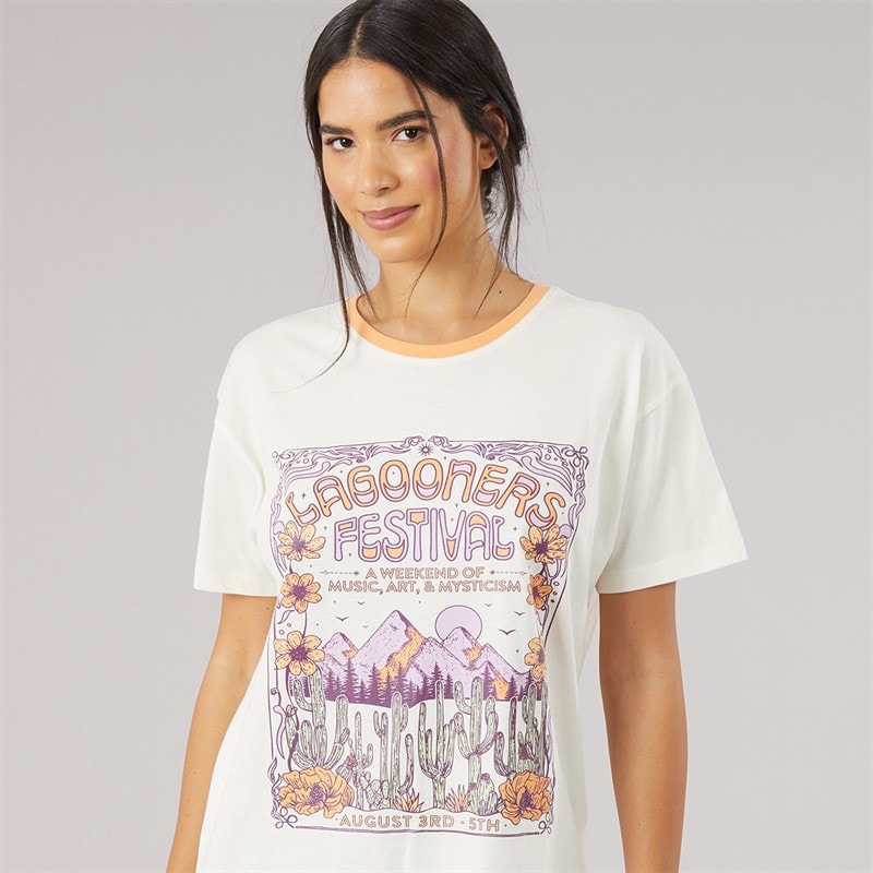 Womens Rowan Oversized T-Shirt Ecru - Image 3