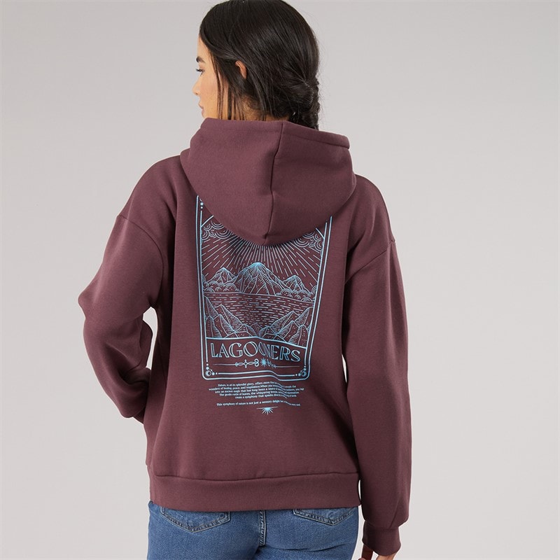 Womens Plumbrook Zip Through Hoodie Brown - Image 2