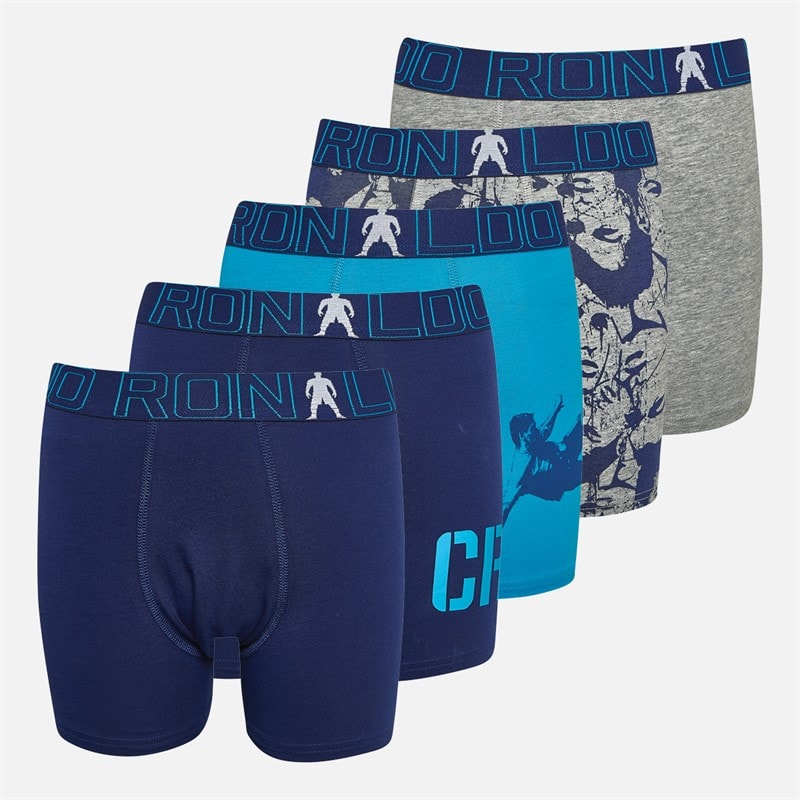 CR7 Boys Five Pack Trunks Multicolour