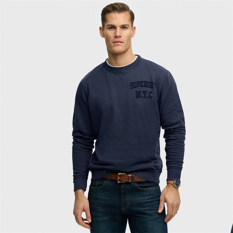 Mens Vintage Athletic Tonal Sweatshirt Lauren Navy - Image 3