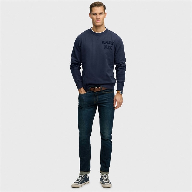 Mens Vintage Athletic Tonal Sweatshirt Lauren Navy - Image 4
