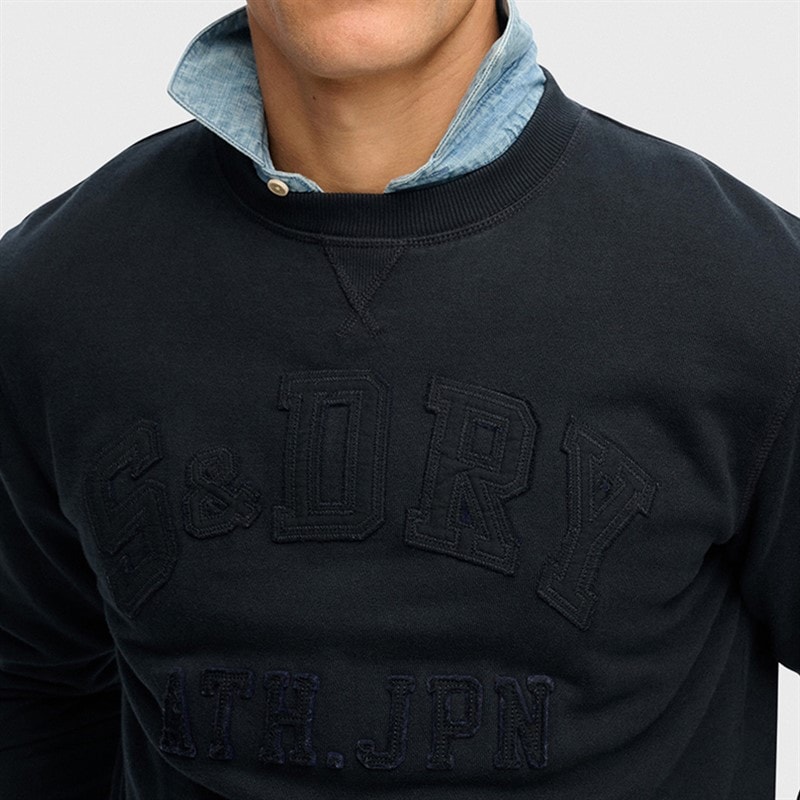 Mens Vintage Athletic Tonal Sweatshirt Eclipse Navy - Image 2
