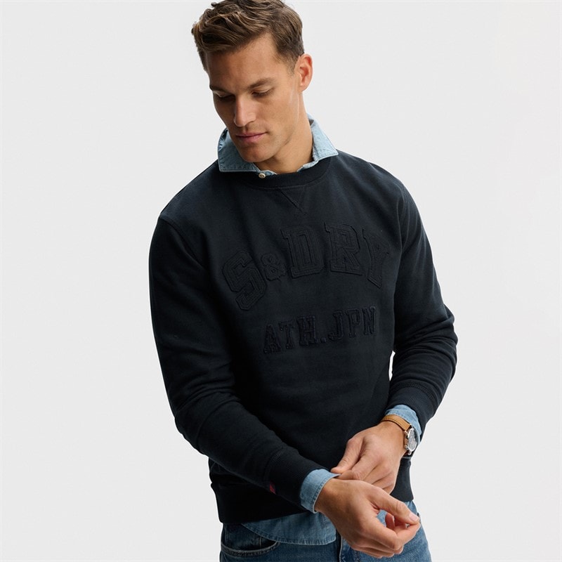 Mens Vintage Athletic Tonal Sweatshirt Eclipse Navy - Image 4