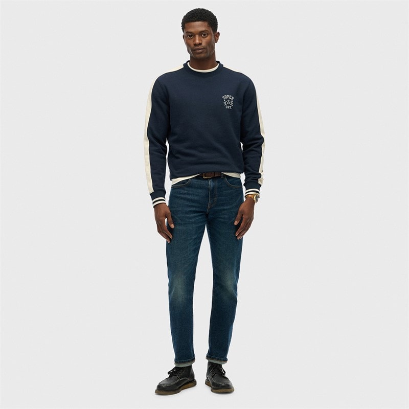 Mens Athletic Club Sweatshirt Nautical Navy Contrast - Image 4