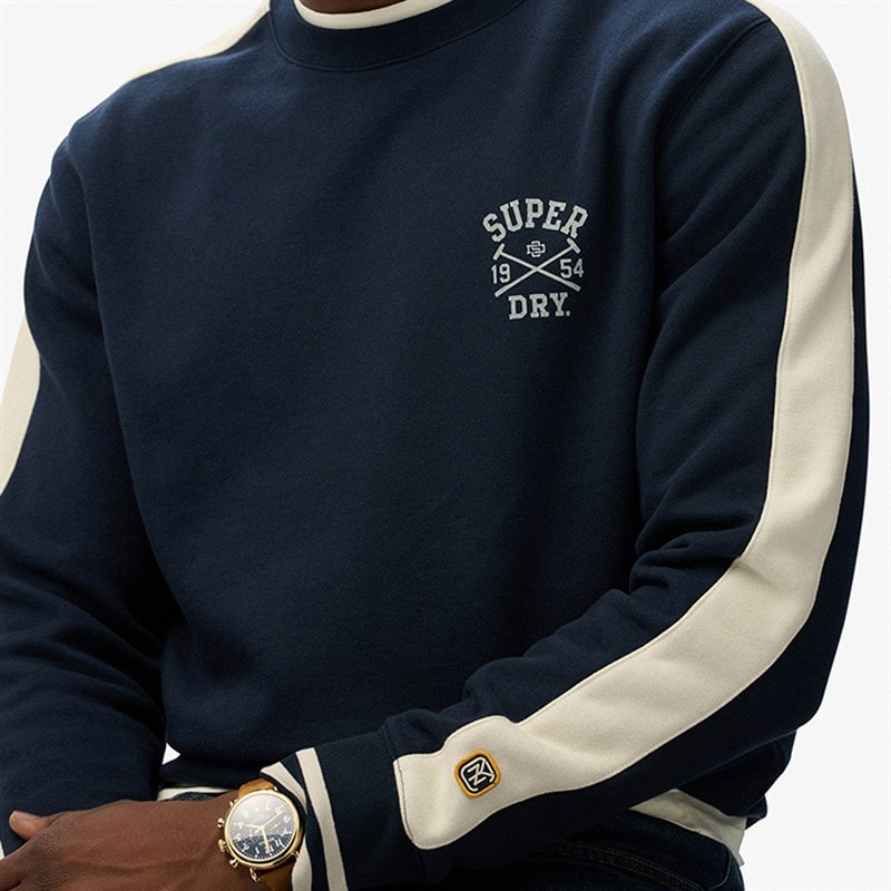 Mens Athletic Club Sweatshirt Nautical Navy Contrast - Image 5