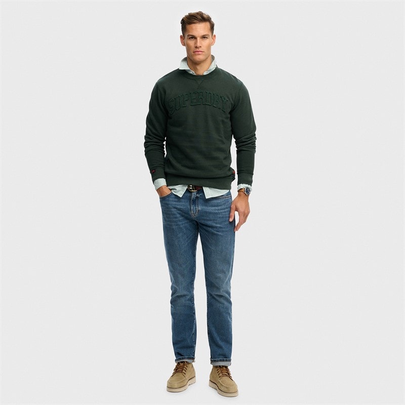 Mens Vintage Athletic Tonal Sweatshirt Eagle Green - Image 4