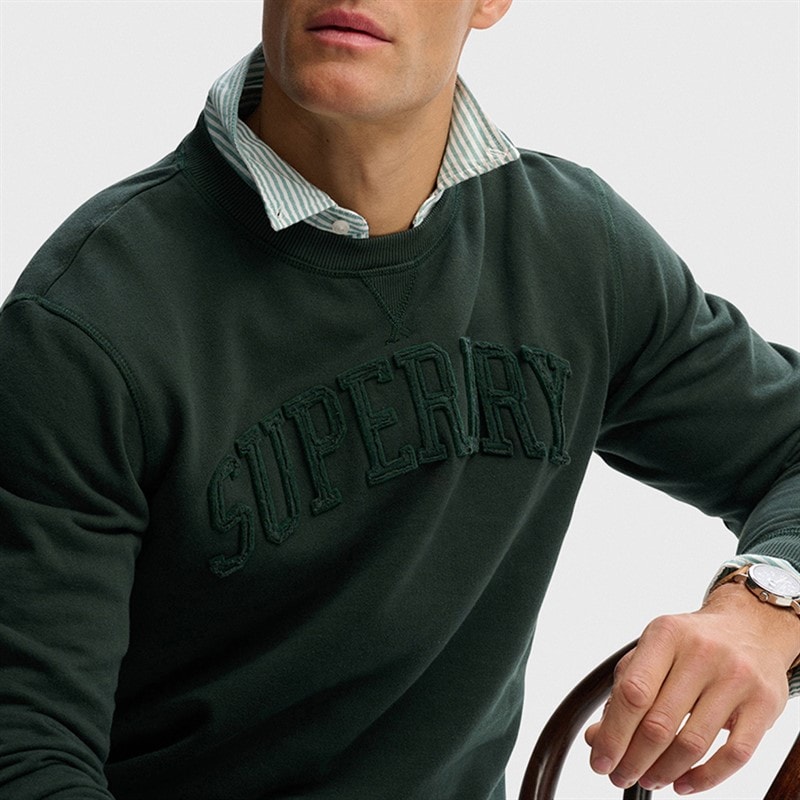 Mens Vintage Athletic Tonal Sweatshirt Eagle Green - Image 5