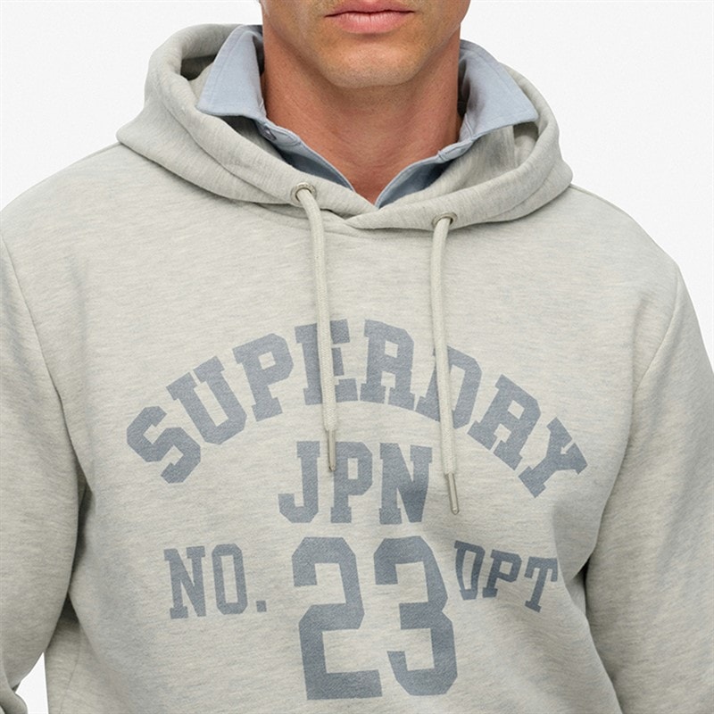 Mens Athletic Hoodie Cadet Grey Marl - Image 3