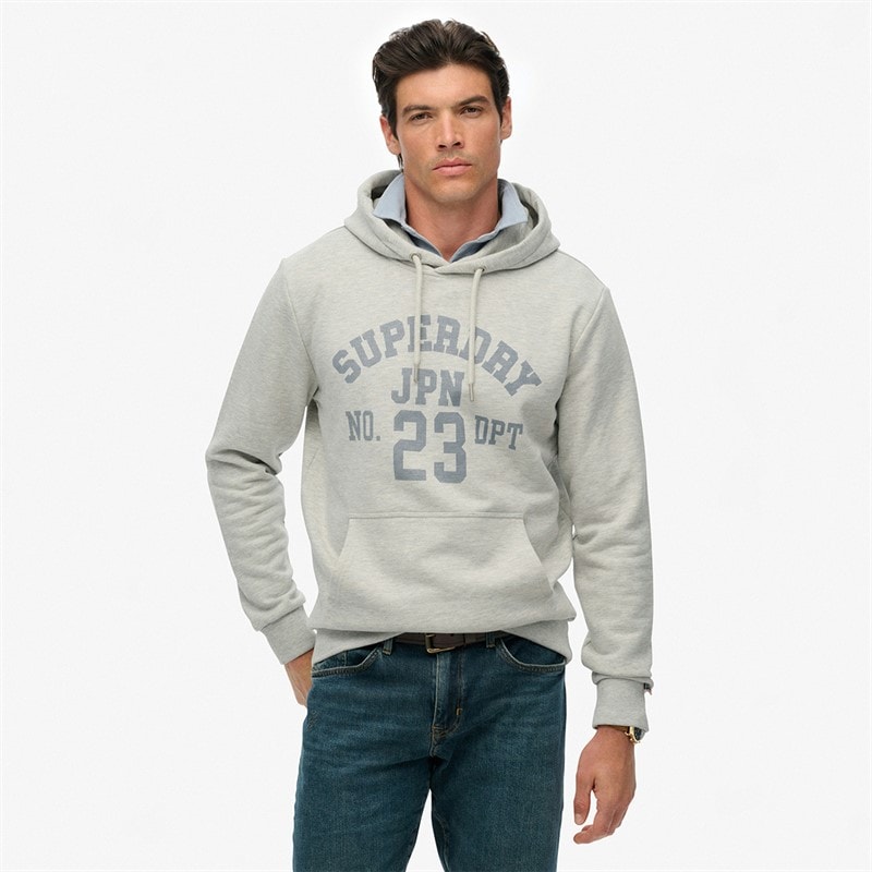 Mens Athletic Hoodie Cadet Grey Marl - Image 4