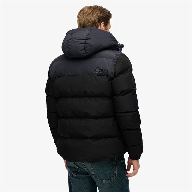 Mens Colourblock Puffer Jacket Black/Ebony - Image 2