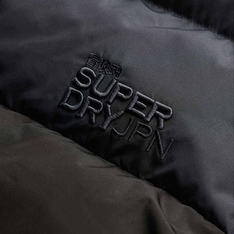 Mens Colourblock Puffer Jacket Black/Ebony - Image 5