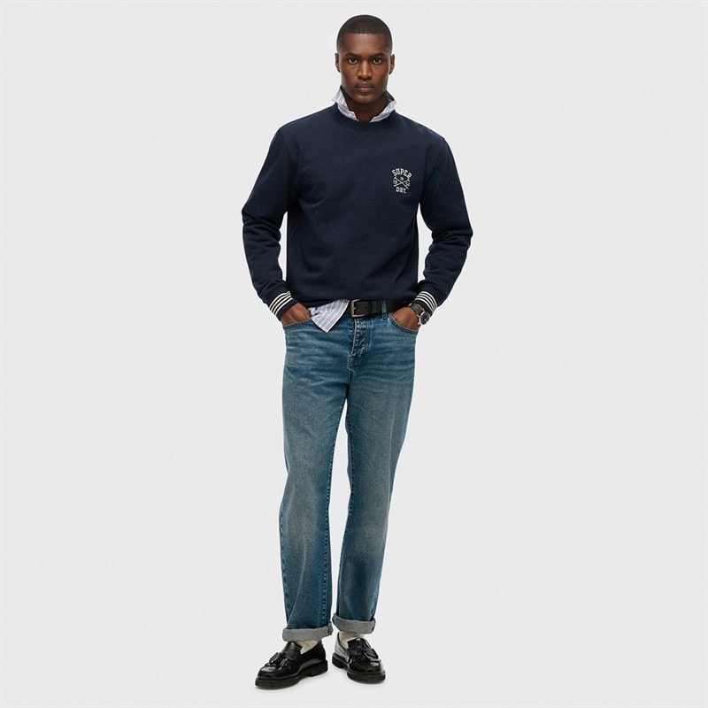 Mens Athletic Club Sweatshirt Nautical Navy - Image 4