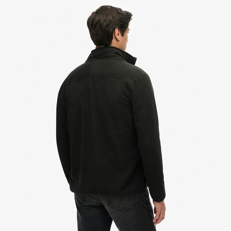 Mens Full Zip Polar Fleece Black - Image 2