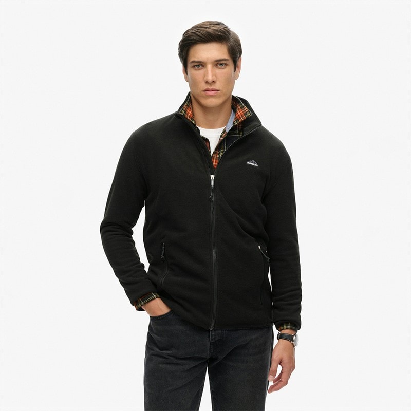 Mens Full Zip Polar Fleece Black - Image 3