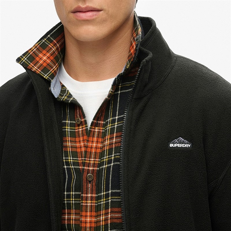 Mens Full Zip Polar Fleece Black - Image 4