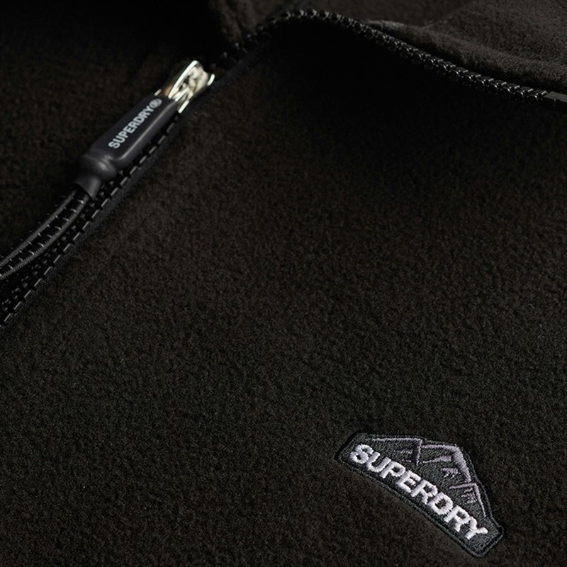 Mens Full Zip Polar Fleece Black - Image 5
