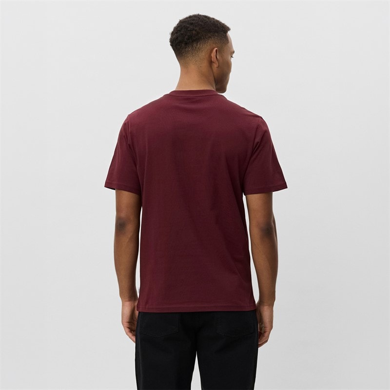Les Deux Mens Core Contrast T-Shirt Chocolate Truffle Red - Image 2
