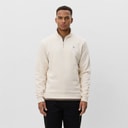 Les Deux Mens Core Contrast Quarter Zip Sweatshirt Ivory