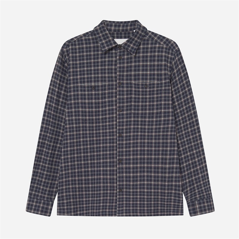 Les Deux Mens John Check Shirt Dark Sand - Image 1