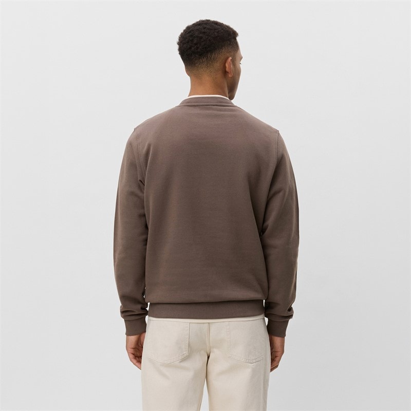 Les Deux Mens Core Contrast Sweatshirt Mountain Grey Brown - Image 2