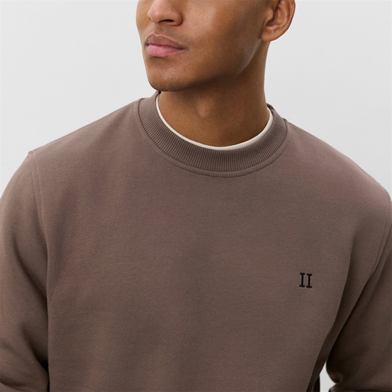 Les Deux Mens Core Contrast Sweatshirt Mountain Grey Brown - Image 3